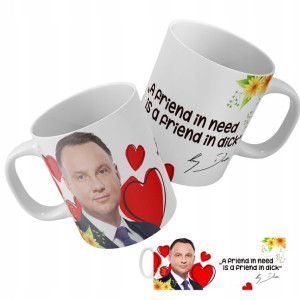 KUBEK Śmieszny PREZENT FRIEND IN NEED DICK Duda