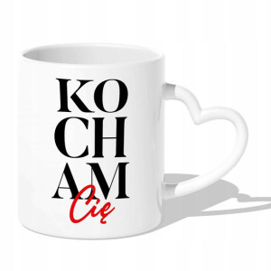 KUBEK Uchwyt Serce Prezent KOCHAM CIĘ Wiele WZORÓW