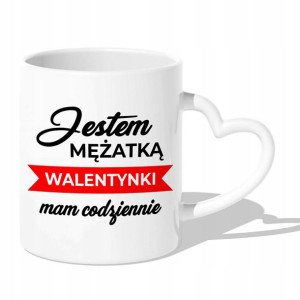 KUBEK Uchwyt Serce PREZENT na WALENTYNKI Wzory MIX