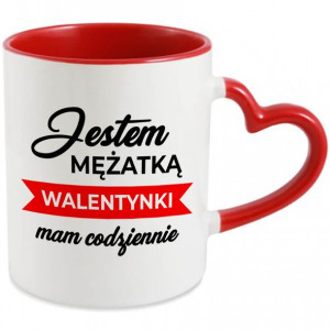 KUBEK UCHWYT SERCE Prezent na WALENTYNKI Wzory MIX