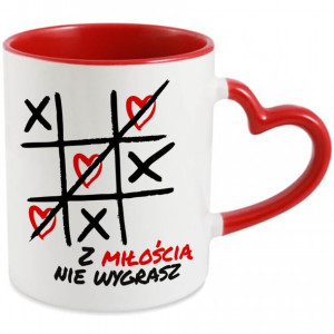 KUBEK UCHWYT SERCE Prezent na WALENTYNKI Wzory MIX
