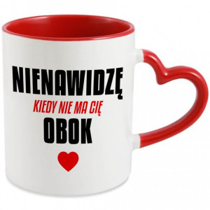 KUBEK UCHWYT SERCE Prezent na WALENTYNKI Wzory MIX