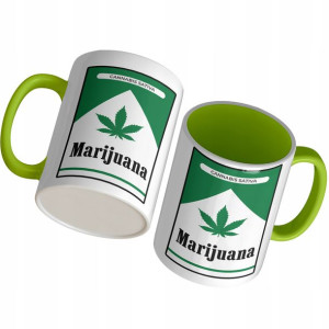 KUBEK Wnętrze ZIELONE Marihuana WEED Wiele WZORÓW
