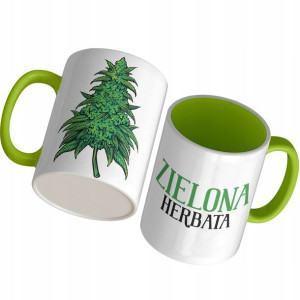 KUBEK Wnętrze ZIELONE Marihuana WEED Wiele WZORÓW
