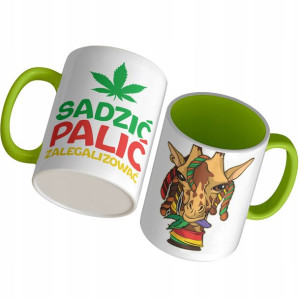 KUBEK Wnętrze ZIELONE Marihuana WEED Wiele WZORÓW