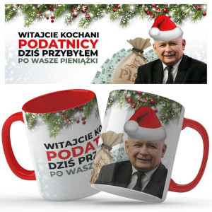 Świąteczny KUBEK Zabawny Prezes Jarosław KACZYŃSKI