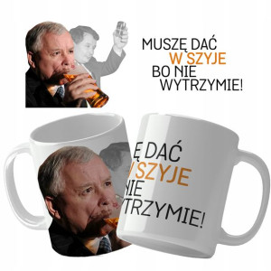 Zabawny KUBEK Prezes Kaczyński PIS Wiele WZORÓW