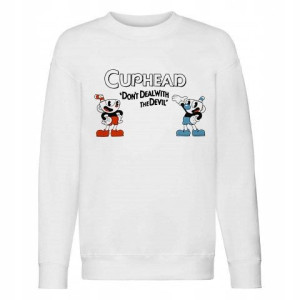 BLUZA Dziecięca Biała Dużo WZORÓW CUPHEAD - 104 cm