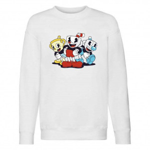 BLUZA Dziecięca Biała Dużo WZORÓW CUPHEAD - 104 cm