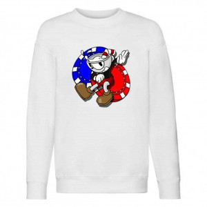 BLUZA Dziecięca Biała Dużo WZORÓW CUPHEAD - 104 cm