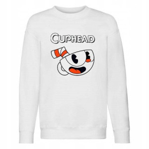BLUZA Dziecięca Biała Dużo WZORÓW CUPHEAD - 128 cm
