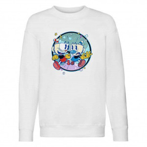 BLUZA Dziecięca Biała Dużo WZORÓW CUPHEAD - 128 cm