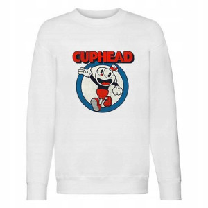 BLUZA Dziecięca Biała Dużo WZORÓW CUPHEAD - 140 cm