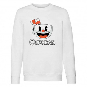 BLUZA Dziecięca Biała Dużo WZORÓW CUPHEAD - 152 cm
