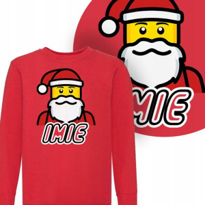 BLUZA Dziecięca LEGO SANTA Twoje IMIĘ MIX - 128 cm
