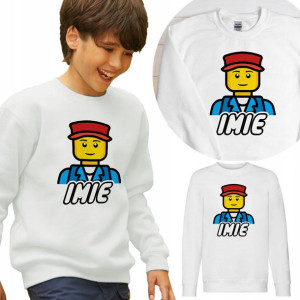 BLUZA Dziecięca LEGO Własne IMIĘ WZORY - 104 cm