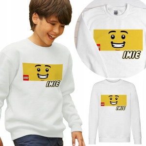 BLUZA Dziecięca LEGO Własne IMIĘ WZORY - 116 cm