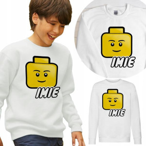 BLUZA Dziecięca LEGO Własne IMIĘ WZORY - 116 cm