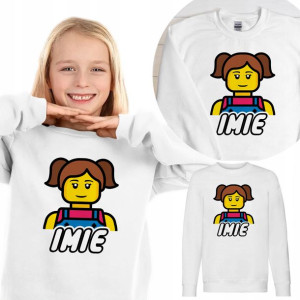 BLUZA Dziecięca LEGO Własne IMIĘ WZORY - 116 cm