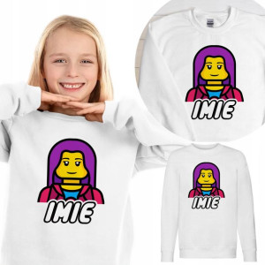 BLUZA Dziecięca LEGO Własne IMIĘ WZORY - 128 cm