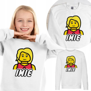 BLUZA Dziecięca LEGO Własne IMIĘ WZORY - 128 cm