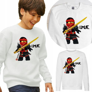 BLUZA Dziecięca LEGO Własne IMIĘ WZORY - 128 cm