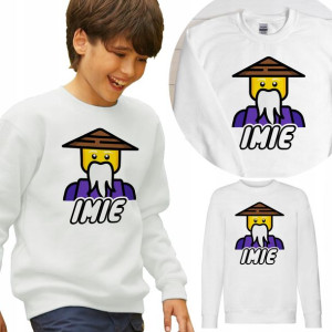 BLUZA Dziecięca LEGO Własne IMIĘ WZORY - 128 cm