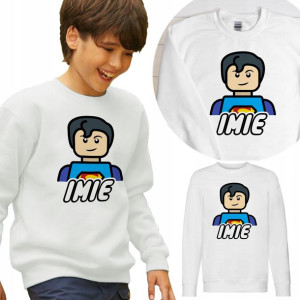 BLUZA Dziecięca LEGO Własne IMIĘ WZORY - 140 cm