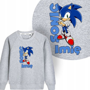BLUZA Dziecięca SONIC Własne IMIĘ Wzory - 116 cm
