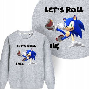 BLUZA Dziecięca SONIC Własne IMIĘ Wzory - 116 cm