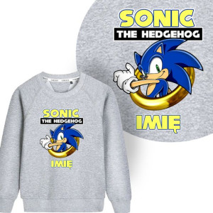 BLUZA Dziecięca SONIC Własne IMIĘ Wzory - 140 cm