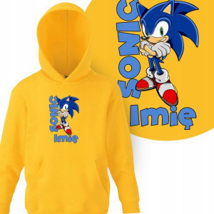 BLUZA Kaptur Dziecięca Własne IMIĘ SONIC MiX 116cm