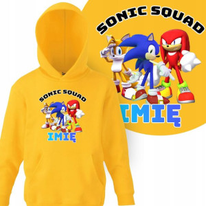 BLUZA Kaptur Dziecięca Własne IMIĘ SONIC MiX 128cm