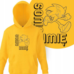 BLUZA Kaptur Dziecięca Własne IMIĘ SONIC MiX 128cm