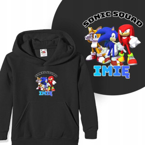 BLUZA Kaptur Dziecięca Własne IMIĘ SONIC MiX 140cm
