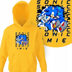 BLUZA Kaptur Dziecięca Własne IMIĘ SONIC MiX 140cm