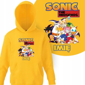 BLUZA Kaptur Dziecięca Własne IMIĘ SONIC MiX 152cm