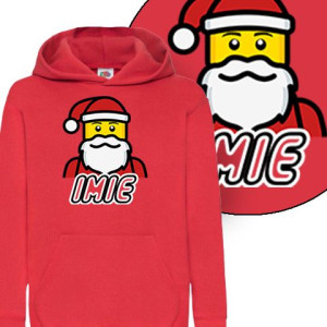 Bluza Z Kapturem Twoje Imię Lego Santa - 128 Cm