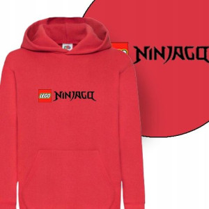 BLUZA z KAPTUREM Twoje IMIĘ LEGO Wzory - 116 cm