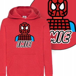 BLUZA z KAPTUREM Twoje IMIĘ LEGO Wzory - 140 cm