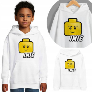 BLUZA z Kapturem Twoje Imię LEGO Wzory - 164 cm