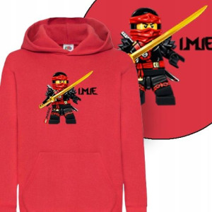 DZIECIĘCA BLUZA Kaptur Imię LEGO Wzory - 140 cm