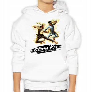 Dziecięca Bluza Z Kapturem Cobra Kai Wzory - 128cm