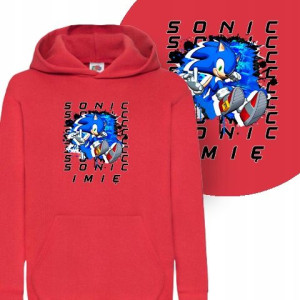 Dziecięca Bluza Z Kapturem Sonic Własne Imię - 116