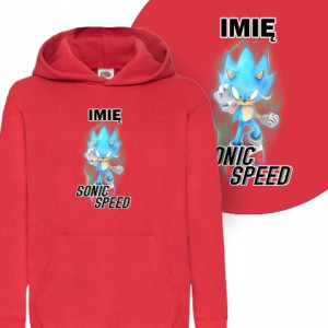 Dziecięca Bluza Z Kapturem Sonic Własne Imię - 128