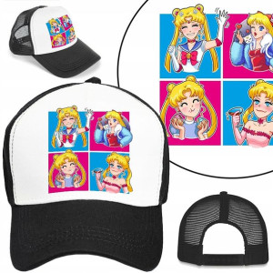 CZAPKA z DASZKIEM dla DZIECI SAILOR MOON Wzory MiX