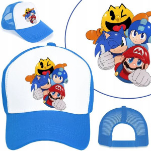 CZAPKA z DASZKIEM dla DZIECI SONIC Mario MiX Wzory