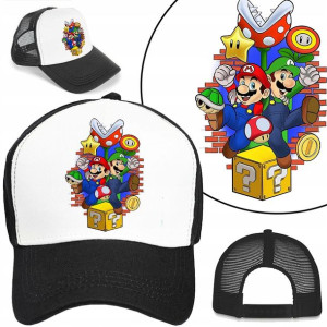 CZAPKA z DASZKIEM dla DZIECI SUPER MARIO Wzory