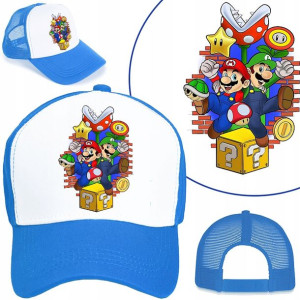 CZAPKA z DASZKIEM dla DZIECI SUPER MARIO Wzory