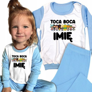 PIŻAMA Długi Rękaw TOCA BOCA Wzory IMIĘ - 98 cm